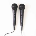 Two black Bull Audio Duo BA-10 Wired Microphone Set with visible on/off switches